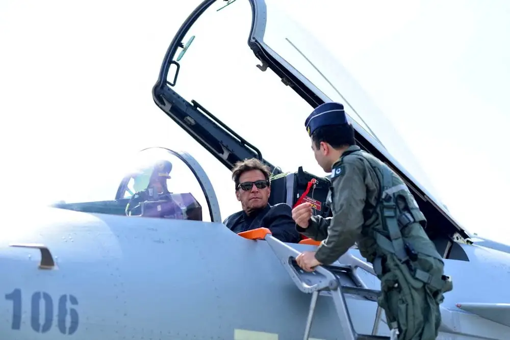 Pakistani Prime Minister Imran Khan in a J-10C