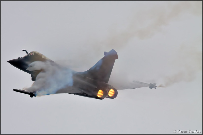 Rafale Aircraft during rainy day